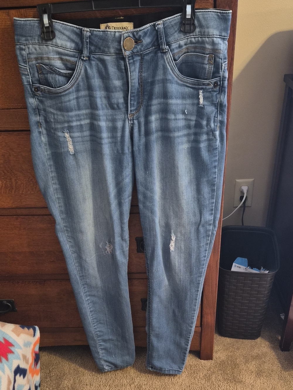 Democracy Light Blue Distressed Skinny Jeans